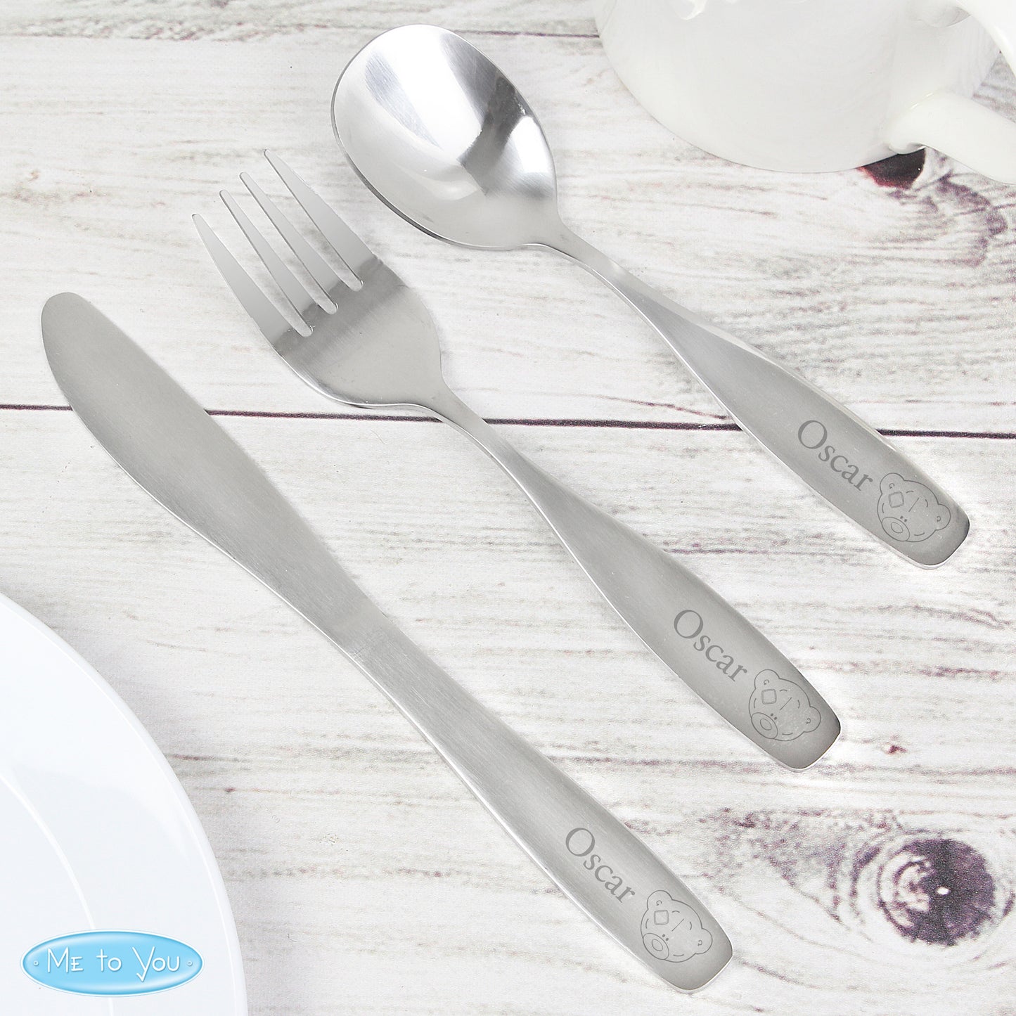 Personalised Children’s 3 Piece Cutlery Set - Me To You Tiny Tatty Teddy - Violet Belle Gifts - Personalised Children’s 3 Piece Cutlery Set - Me To You Tiny Tatty Teddy