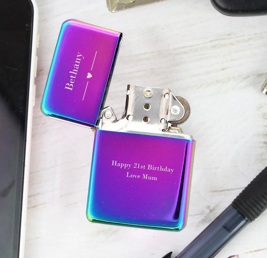 Rainbow Personalised Lighter - Violet Belle Gifts - Personalised Rainbow Lighter