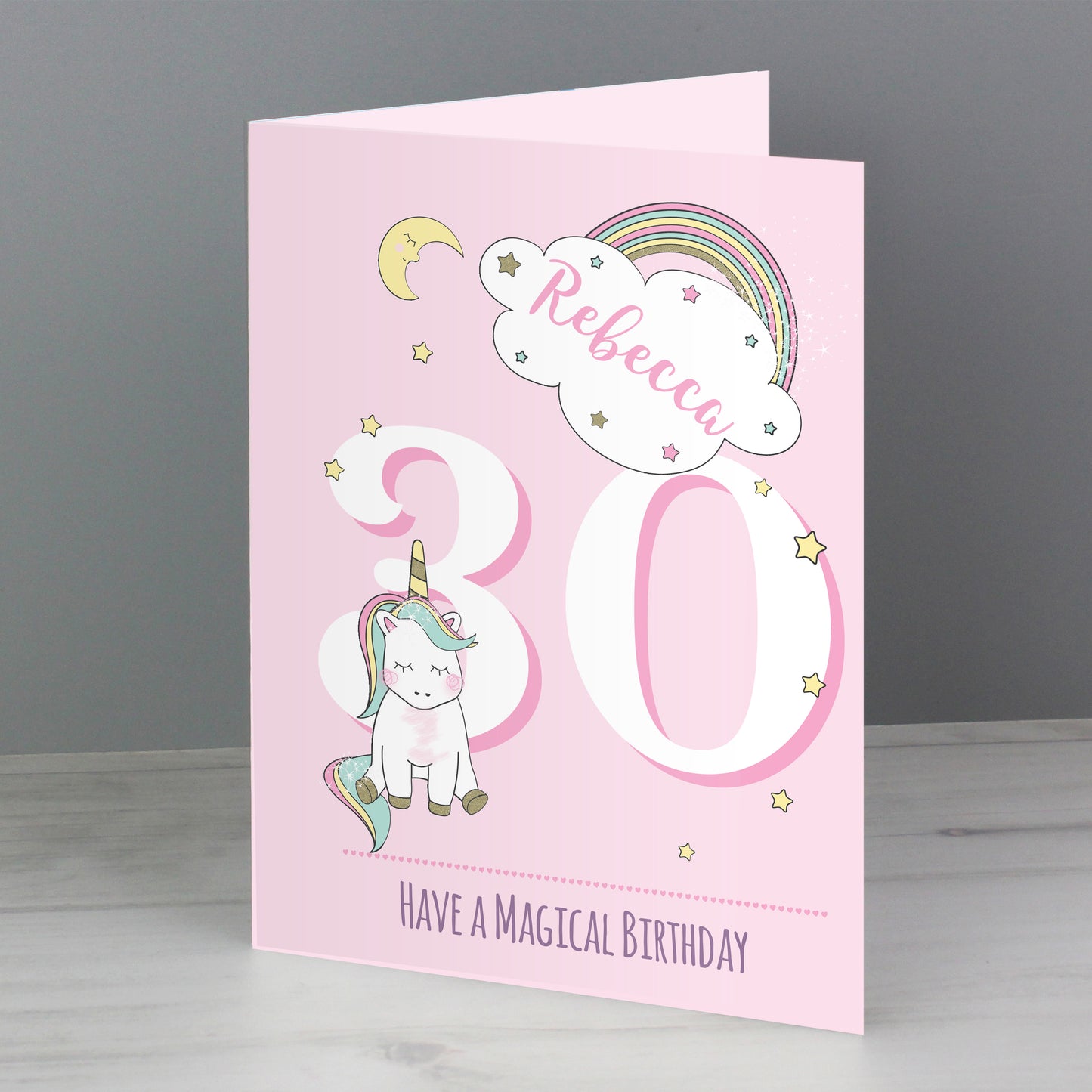 Personalised Baby Unicorn Birthday Card - FREE STANDARD UK DELIVERY! - Violet Belle Gifts - Personalised Greeting Card