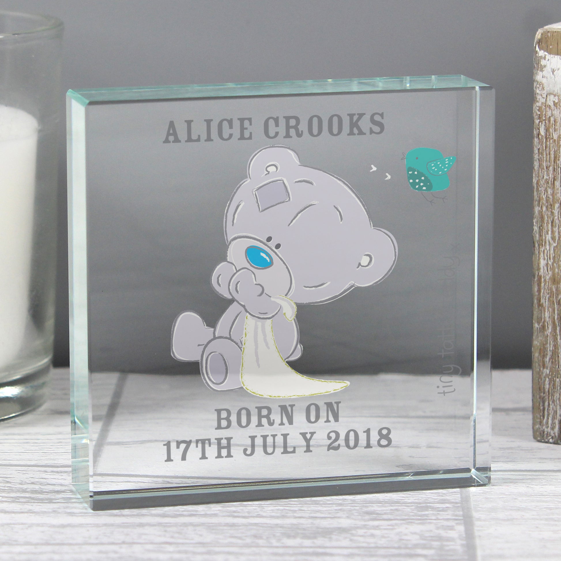 Personalised Tatty Teddy Crystal Token - Violet Belle Gifts - Personalised Tatty Teddy Crystal Token